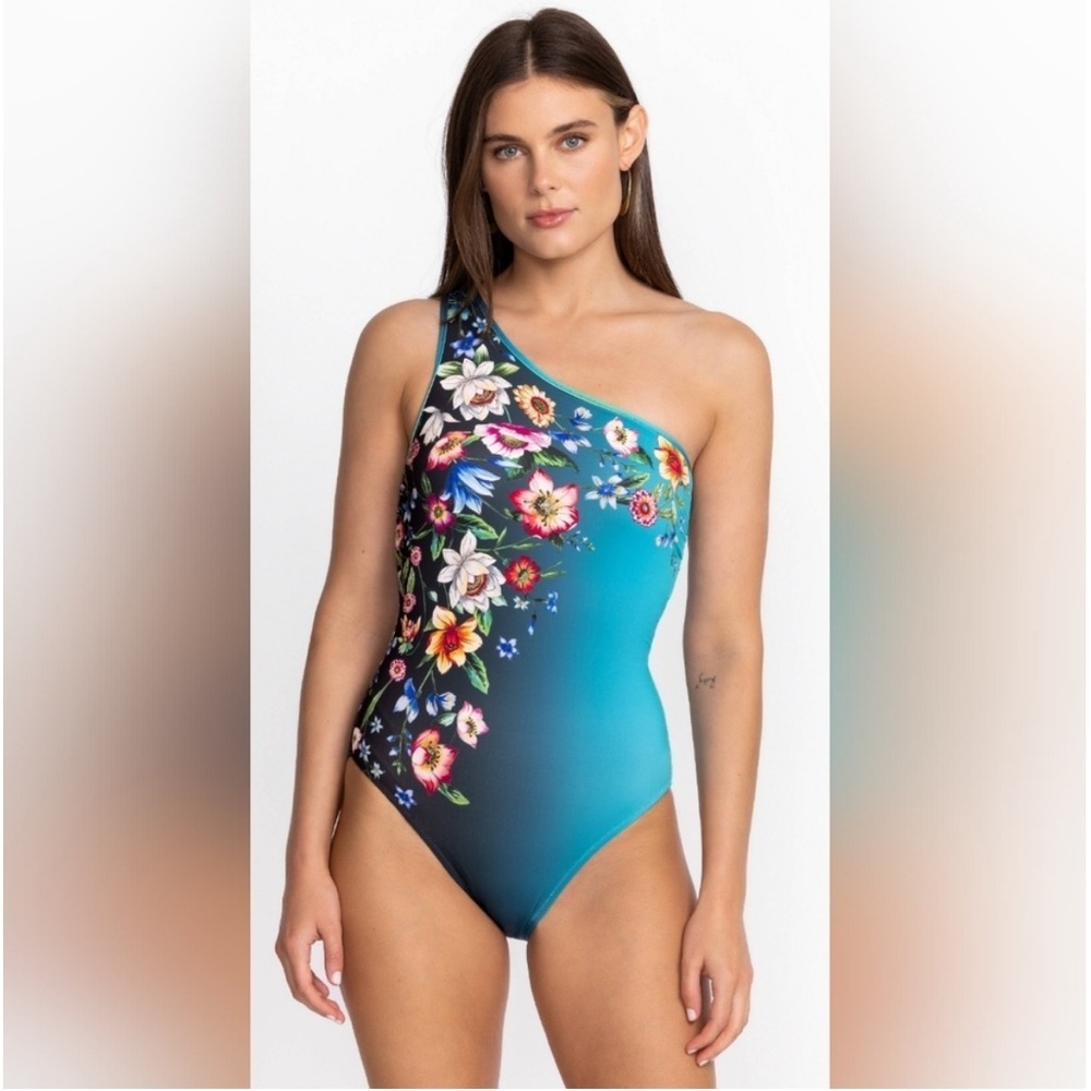 Johnny Was Ombre One Shoulder Swimsuit